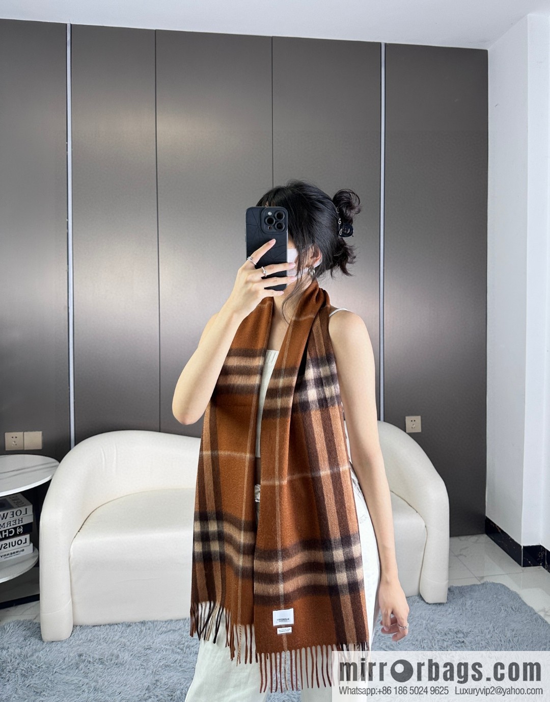 Burberry Burberry 2023 ace word-of-mouth burberry deep water ripple classic cashmere plaid scarf