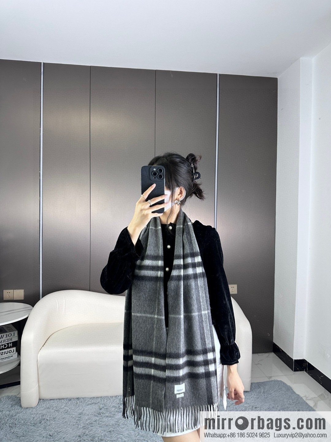 Burberry Burberry 2023 ace word-of-mouth burberry deep water ripple classic cashmere plaid scarf