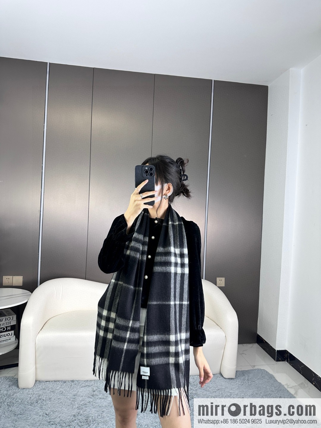 Burberry Burberry 2023 ace word-of-mouth burberry deep water ripple classic cashmere plaid scarf