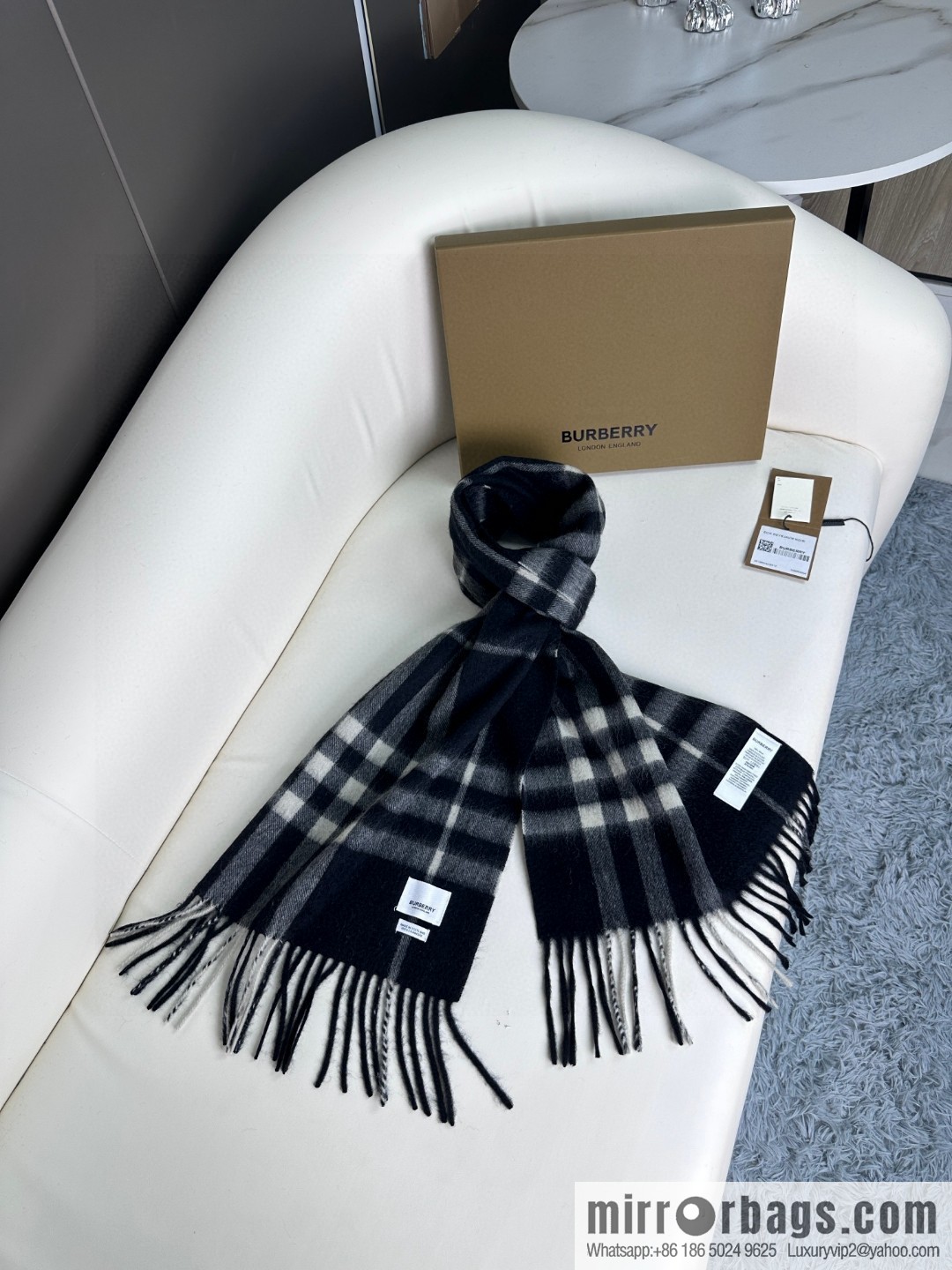 Burberry Burberry 2023 ace word-of-mouth burberry deep water ripple classic cashmere plaid scarf