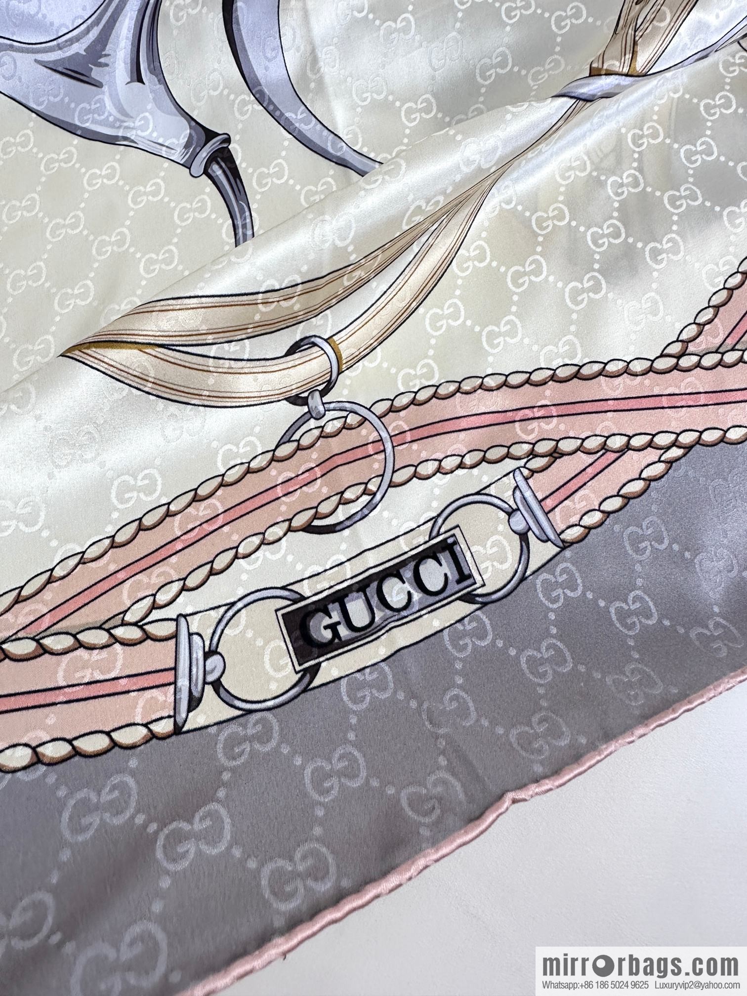 GUCCI dark pattern satin silk towel