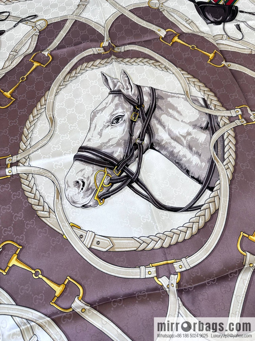 GUCCI dark jacquard silk scarf