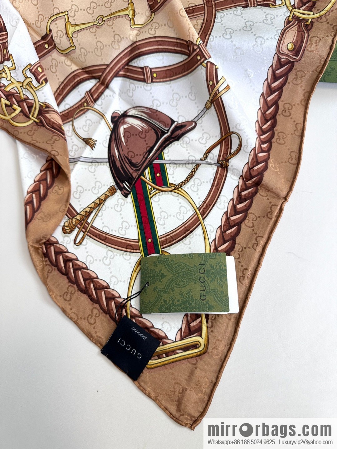 GUCCI dark jacquard silk scarf
