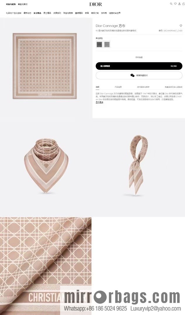 Dior silk scarf