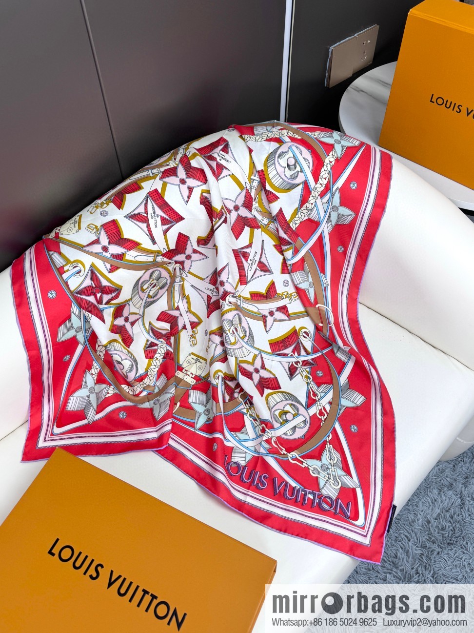 LV [L three-dimensional relief pattern 90] silk printing square towel