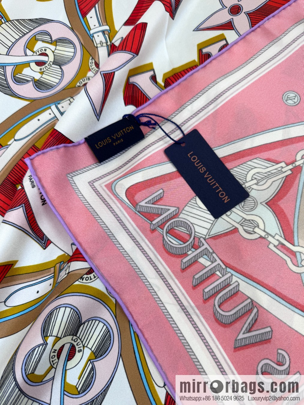 LV [L three-dimensional relief pattern 90] silk printing square towel