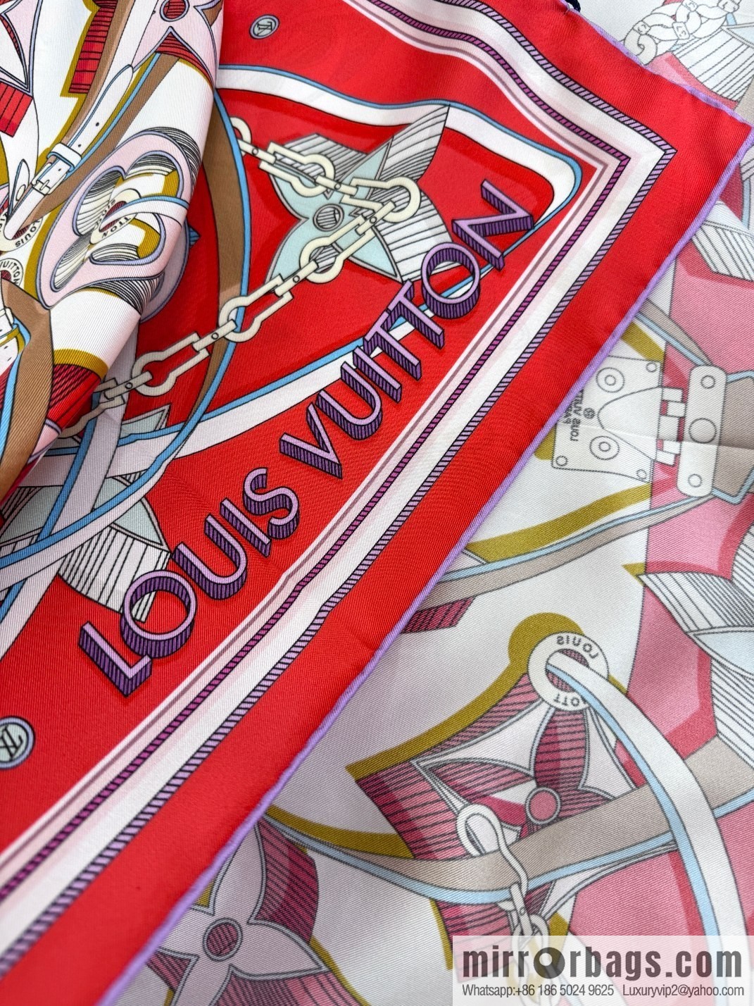 LV [L three-dimensional relief pattern 90] silk printing square towel