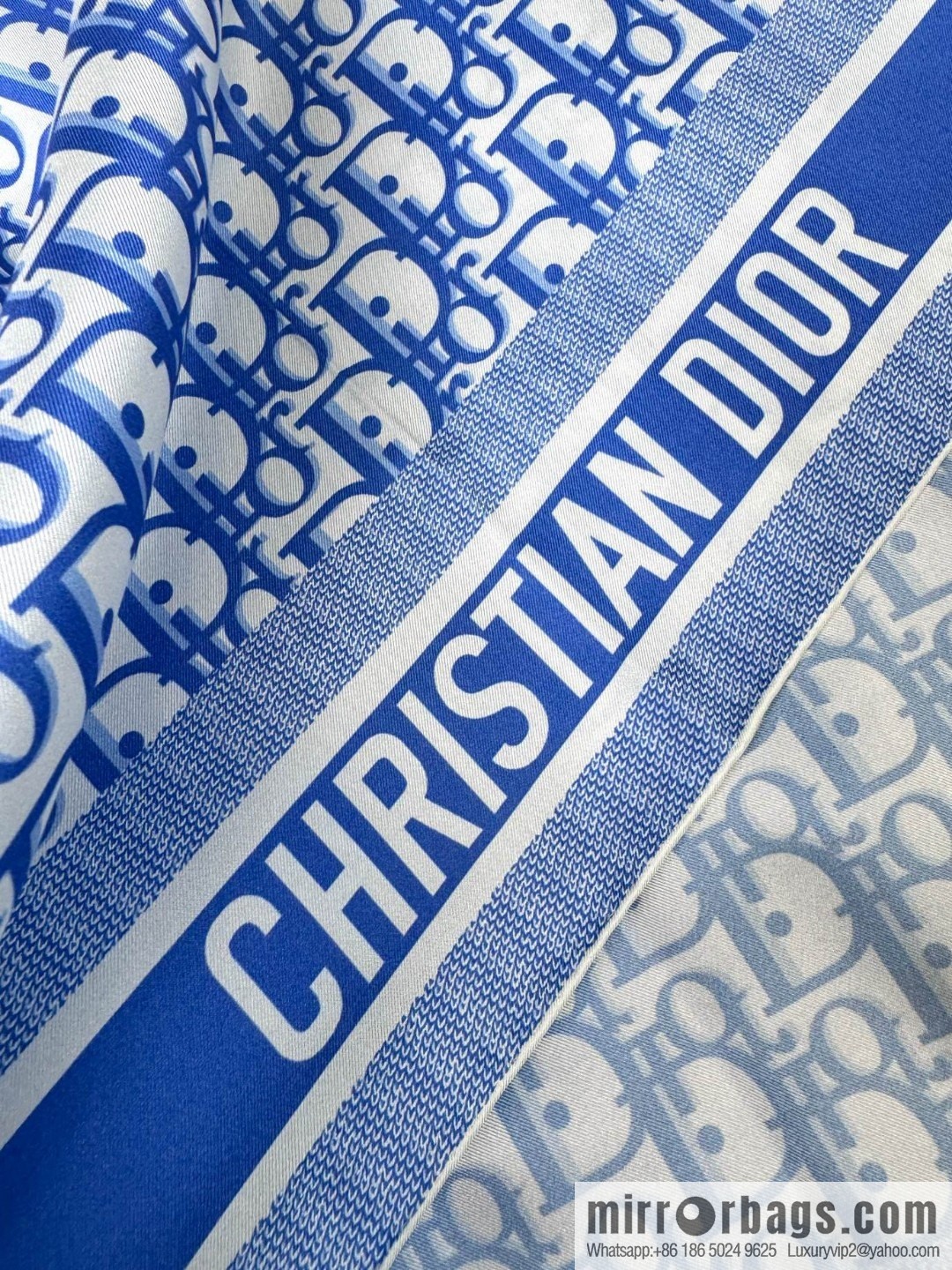 DIOR gold letters, silk scarves