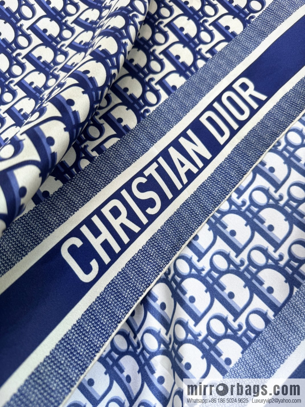 DIOR gold letters, silk scarves
