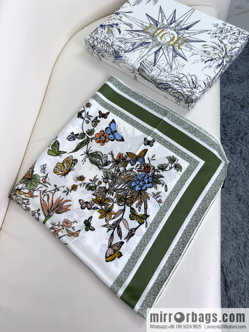 DIOR mexican flowers, silk scarves