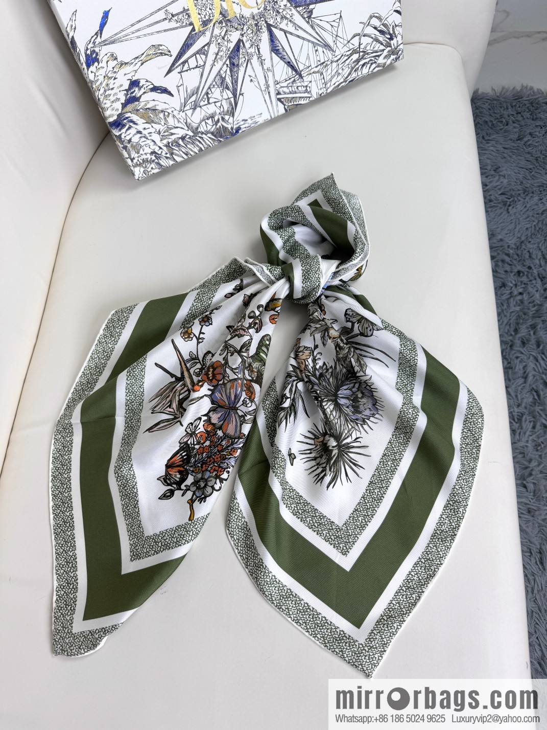 DIOR mexican flowers, silk scarves