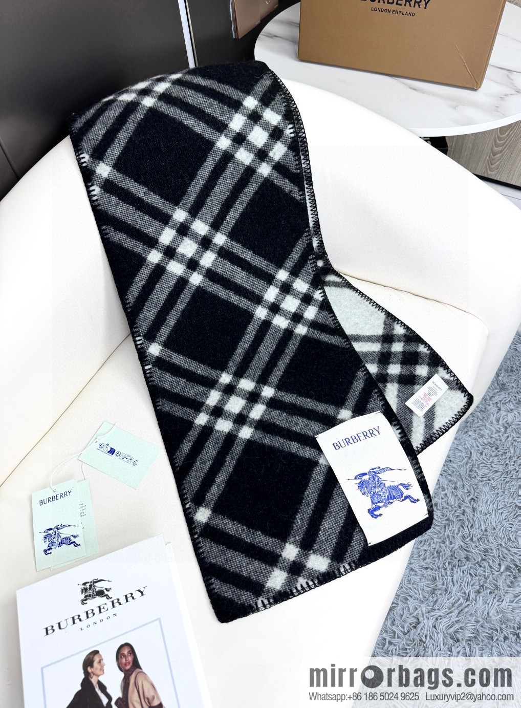 The latest Burberry cashmere wool-blend scarf for 2024