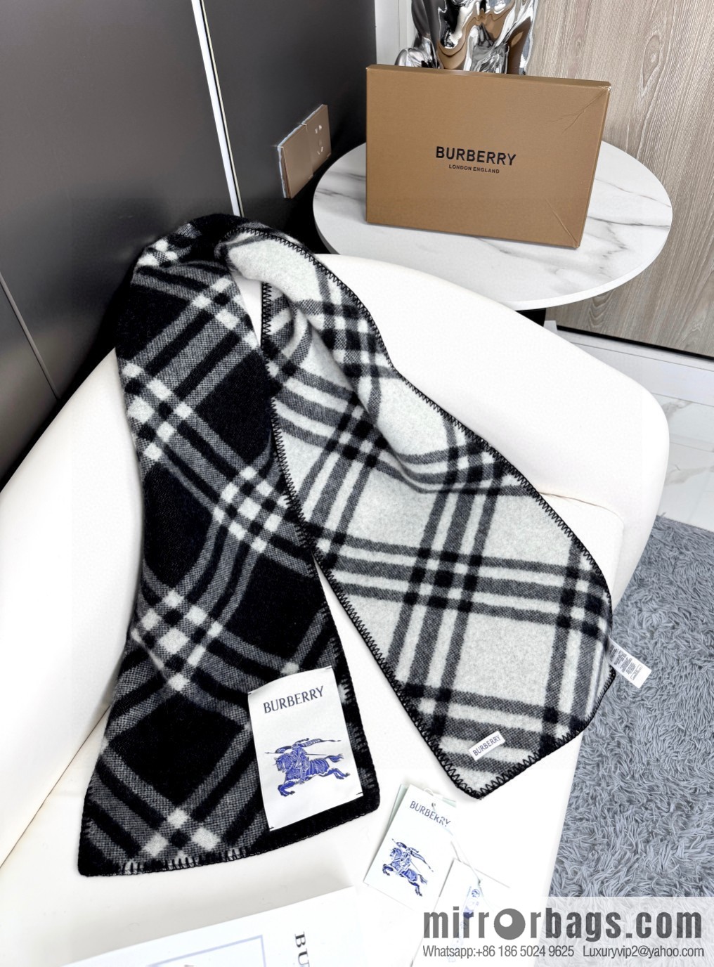 The latest Burberry cashmere wool-blend scarf for 2024