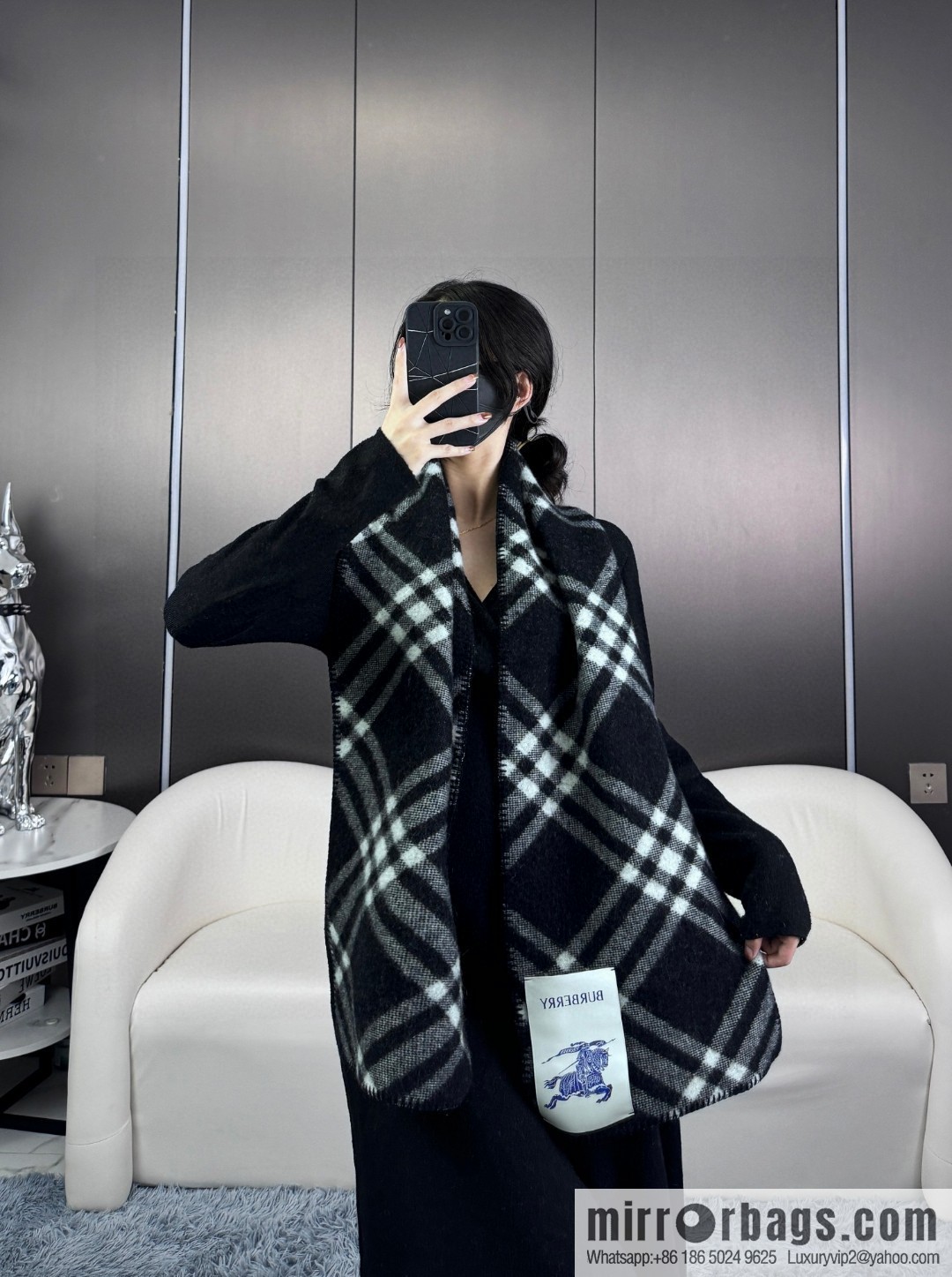 The latest Burberry cashmere wool-blend scarf for 2024