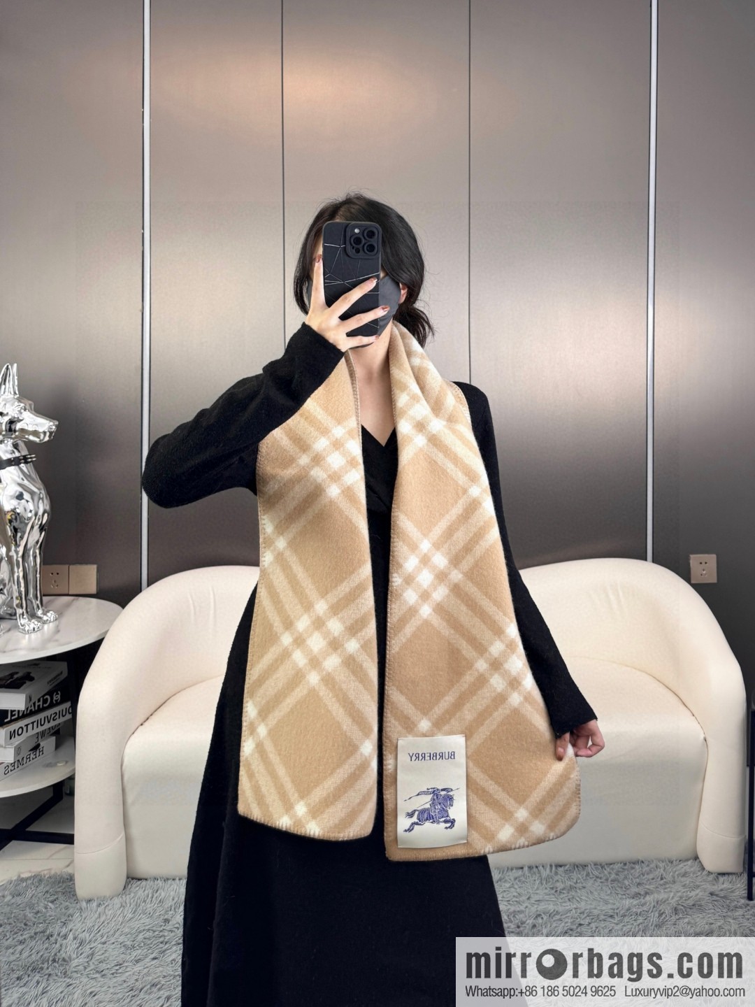The latest Burberry cashmere wool-blend scarf for 2024