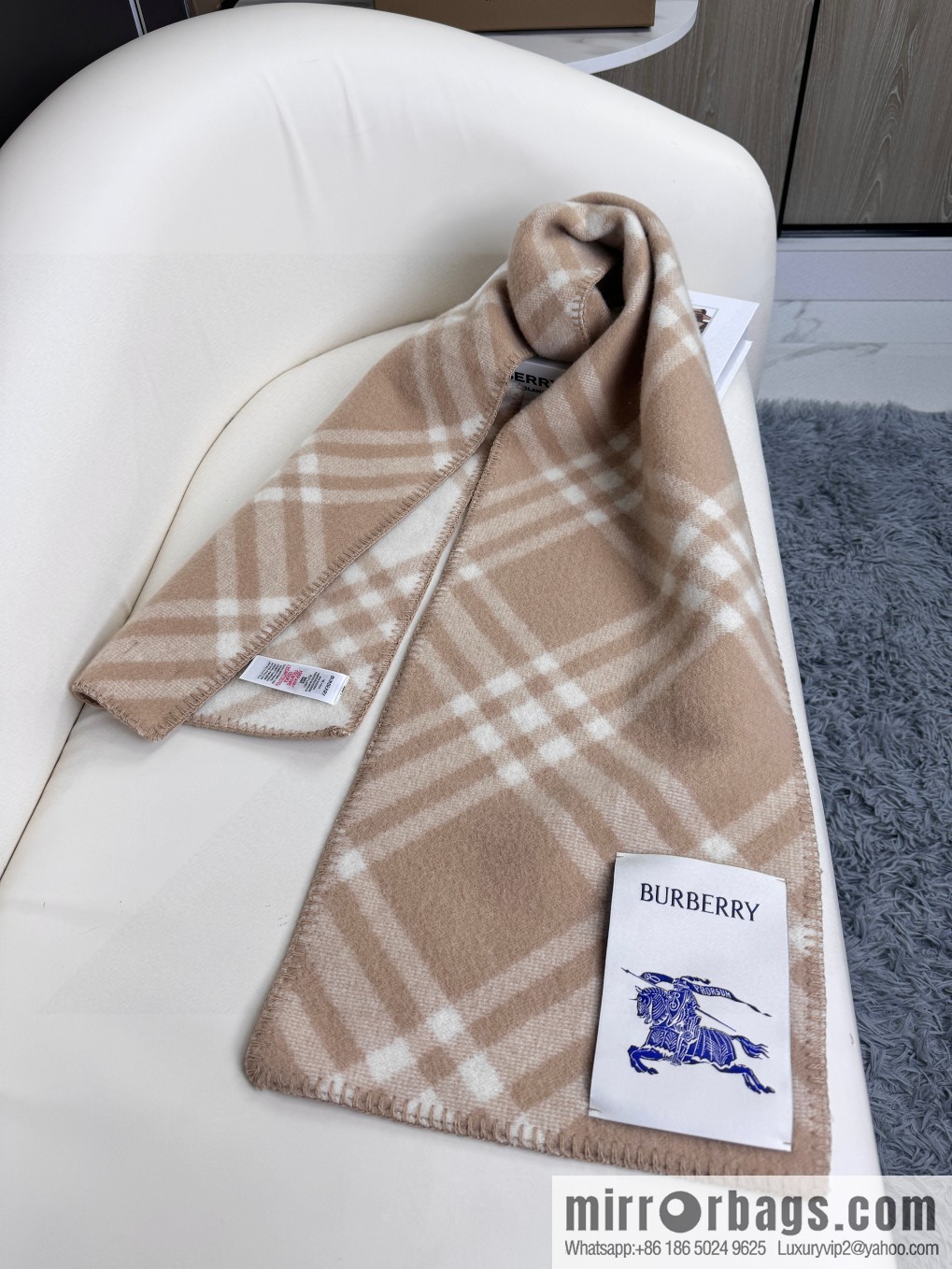 The latest Burberry cashmere wool-blend scarf for 2024