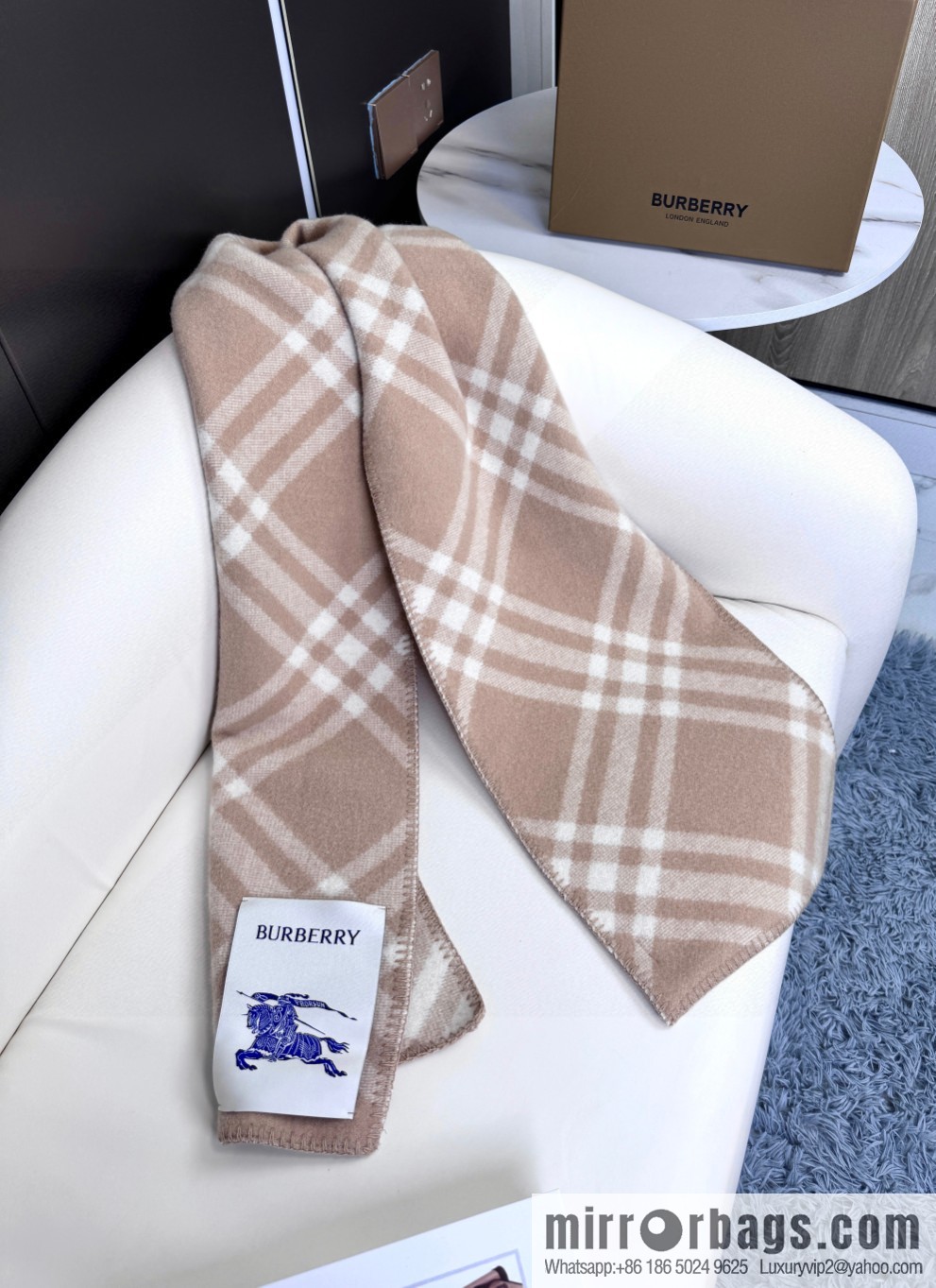 The latest Burberry cashmere wool-blend scarf for 2024