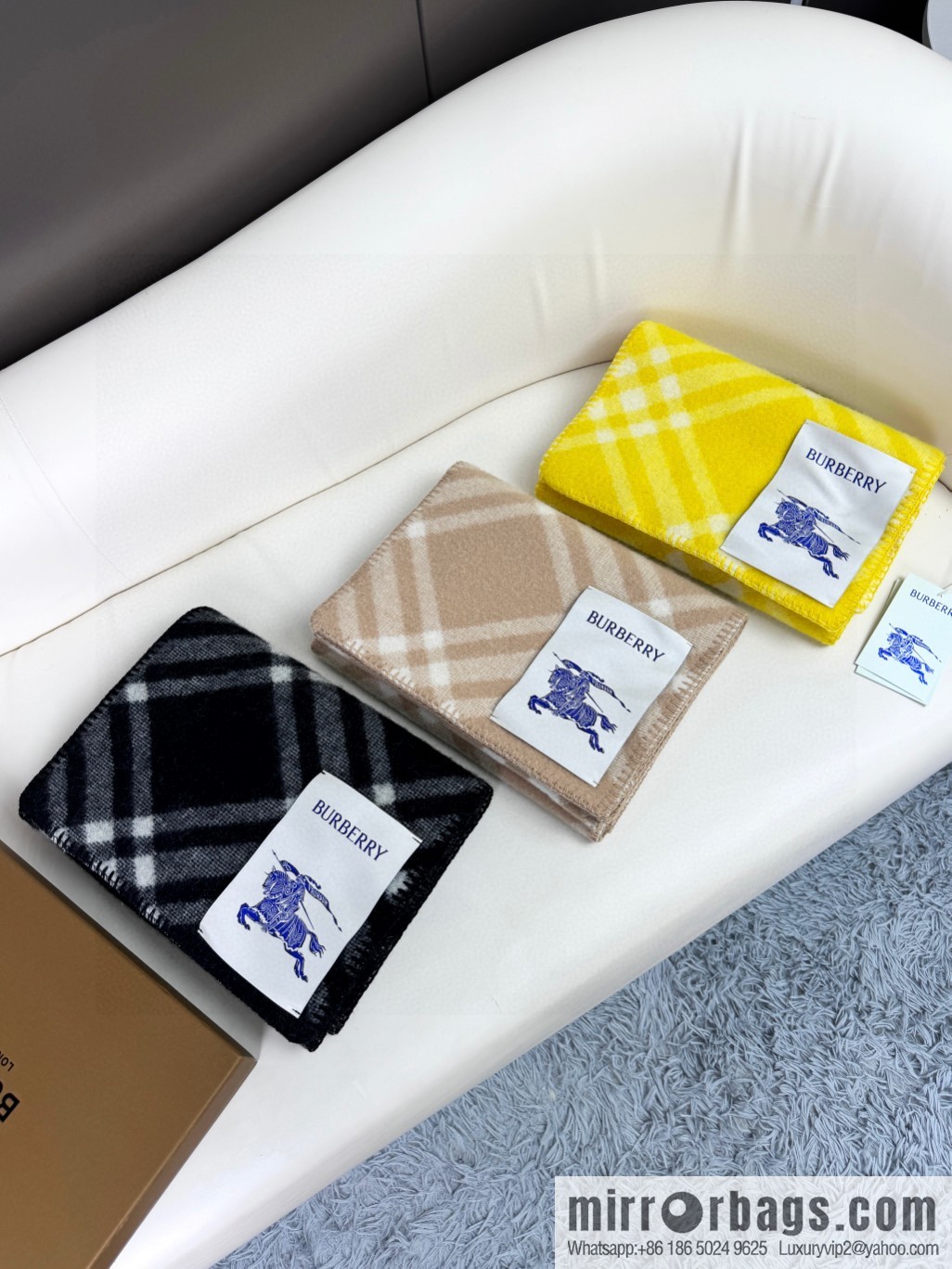 The latest Burberry cashmere wool-blend scarf for 2024