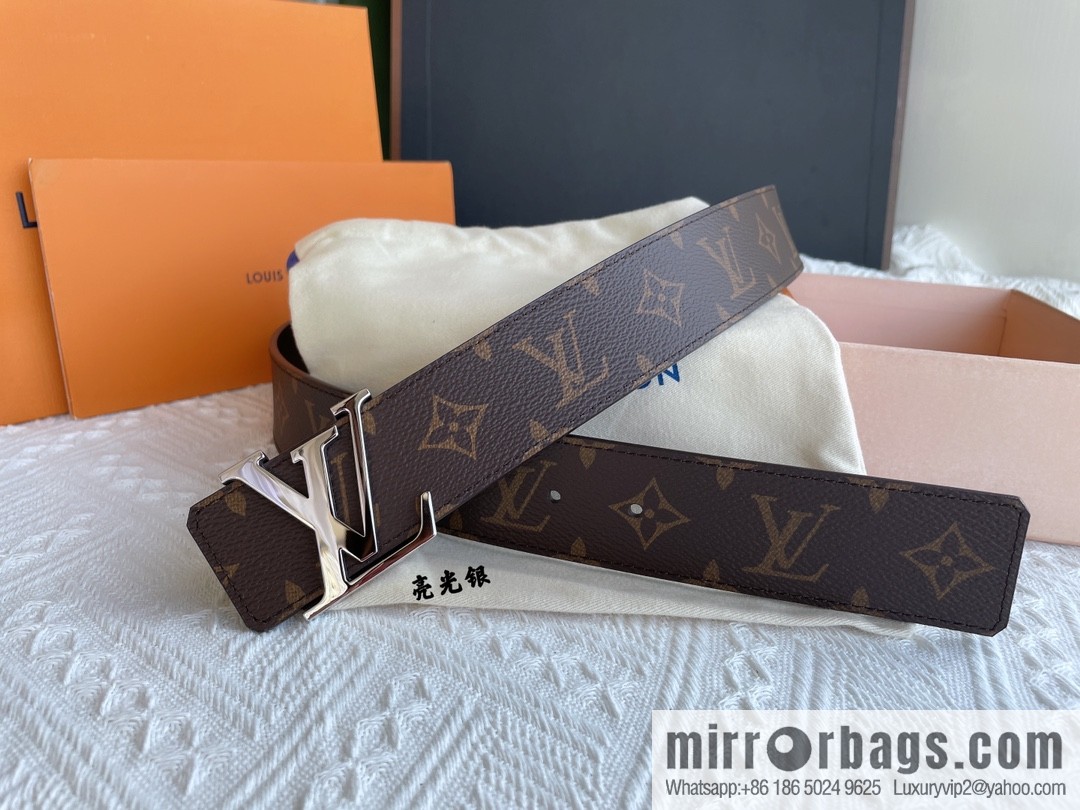 LOUIS VUITTON Classic brown checkerboard/black checkerboard/presbyopia 40mm belt