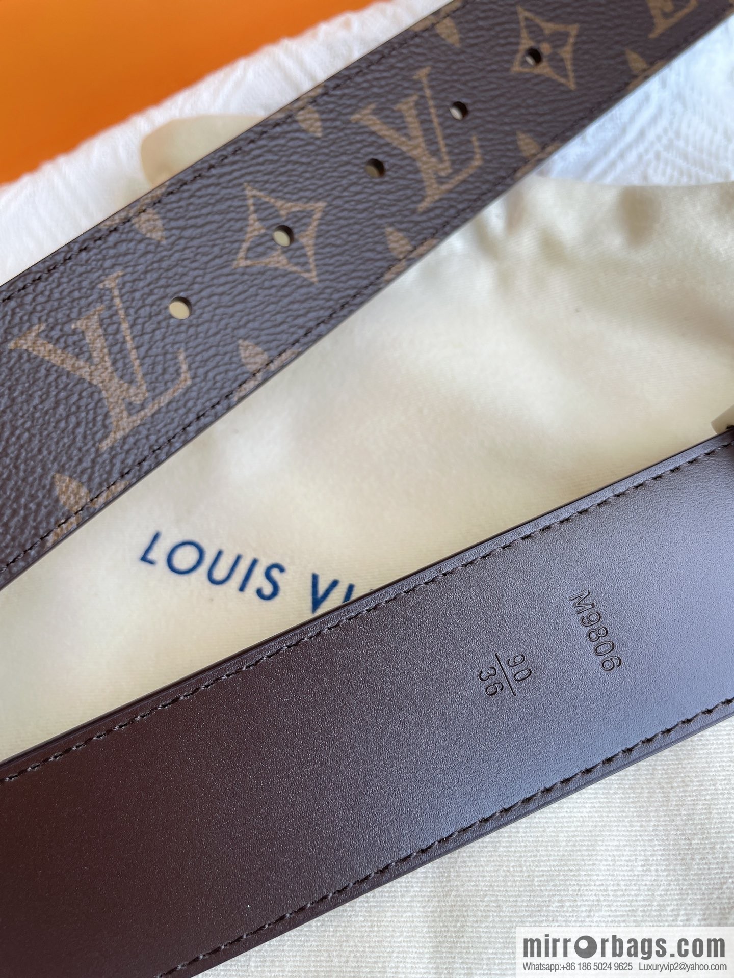 LOUIS VUITTON Classic brown checkerboard/black checkerboard/presbyopia 40mm belt