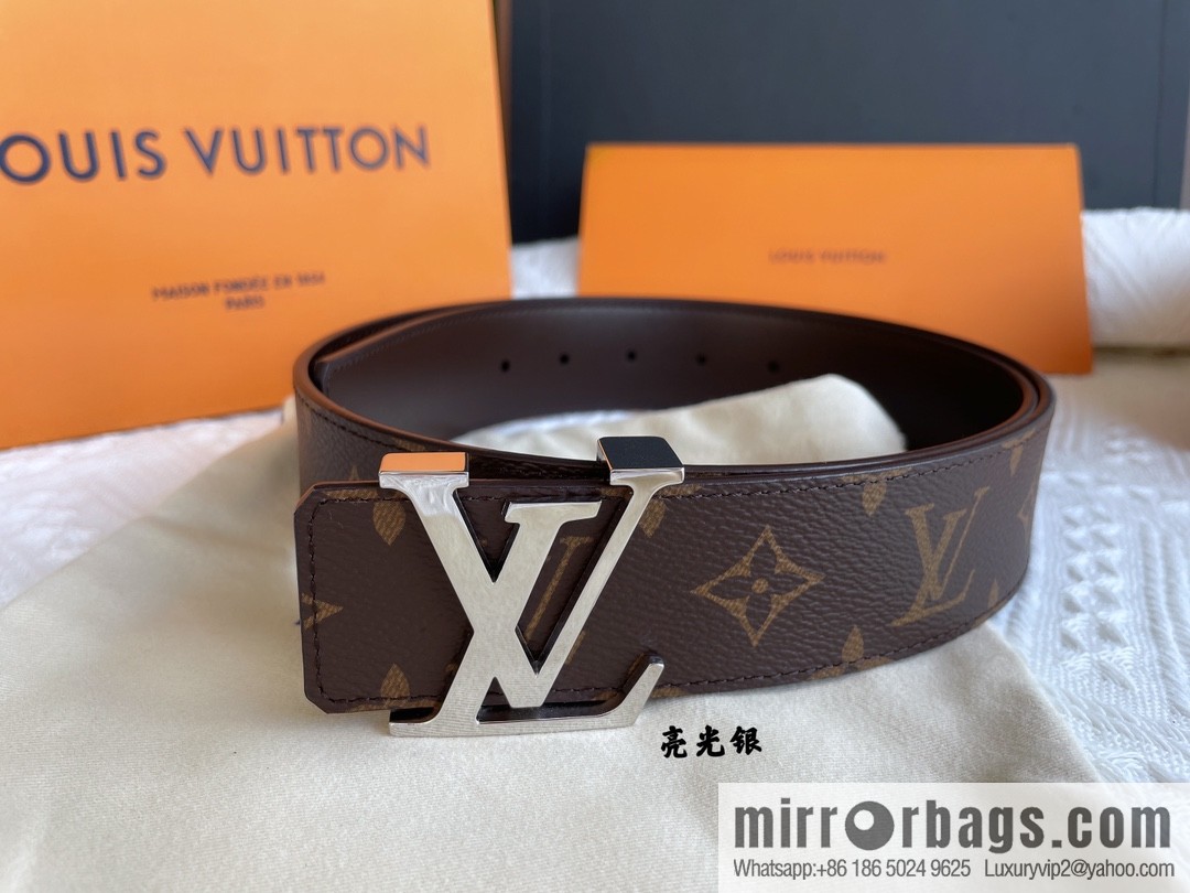 LOUIS VUITTON Classic brown checkerboard/black checkerboard/presbyopia 40mm belt