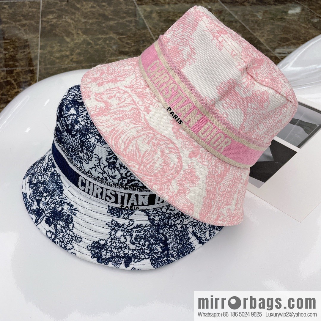 DIOR 2021 new counter synchronous printing bucket hat