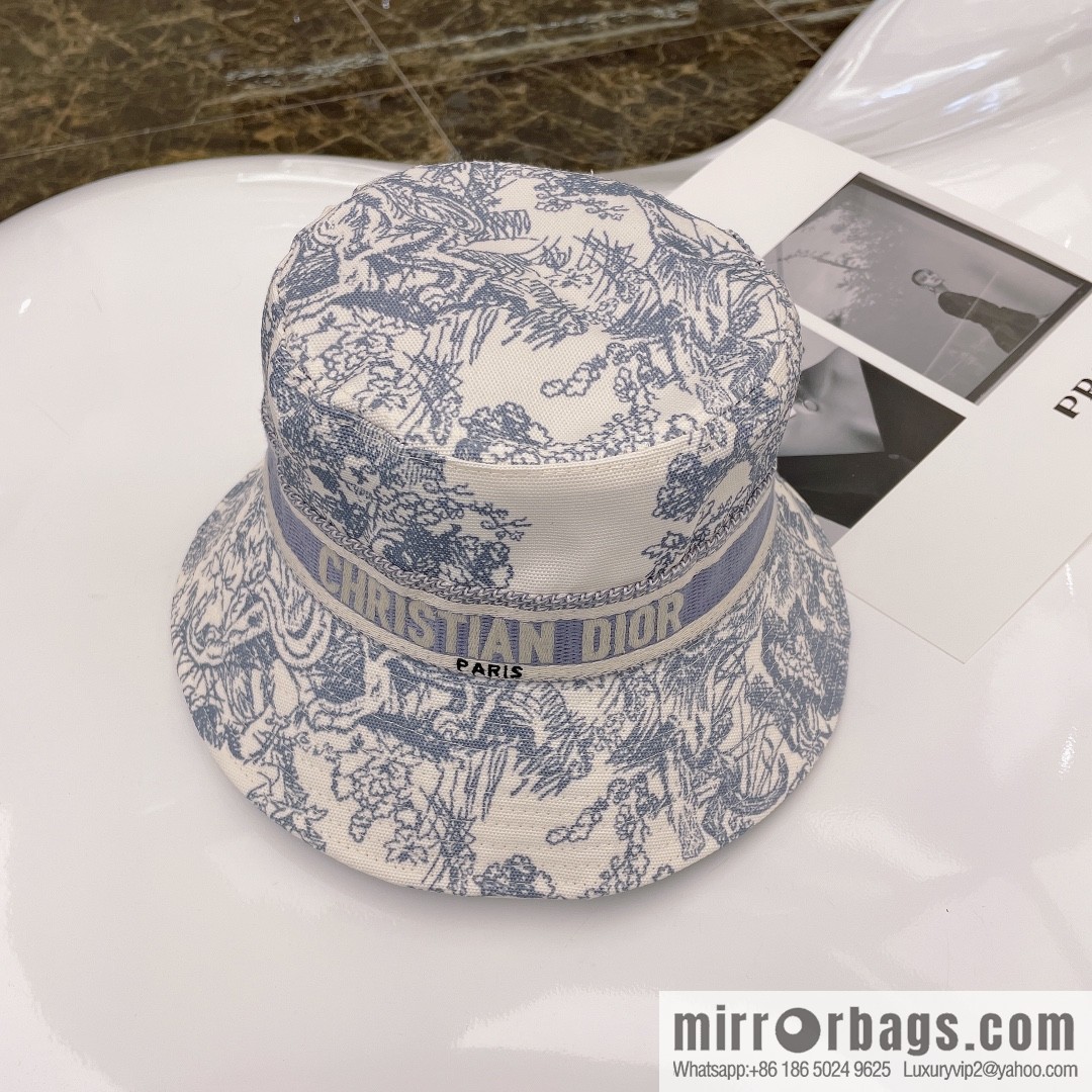 DIOR 2021 new counter synchronous printing bucket hat