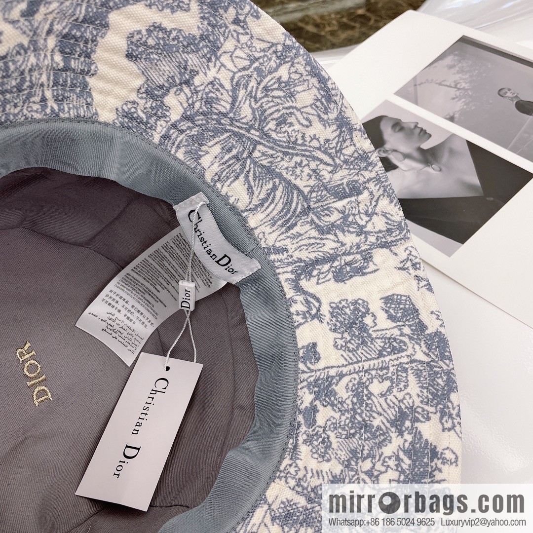 DIOR 2021 new counter synchronous printing bucket hat