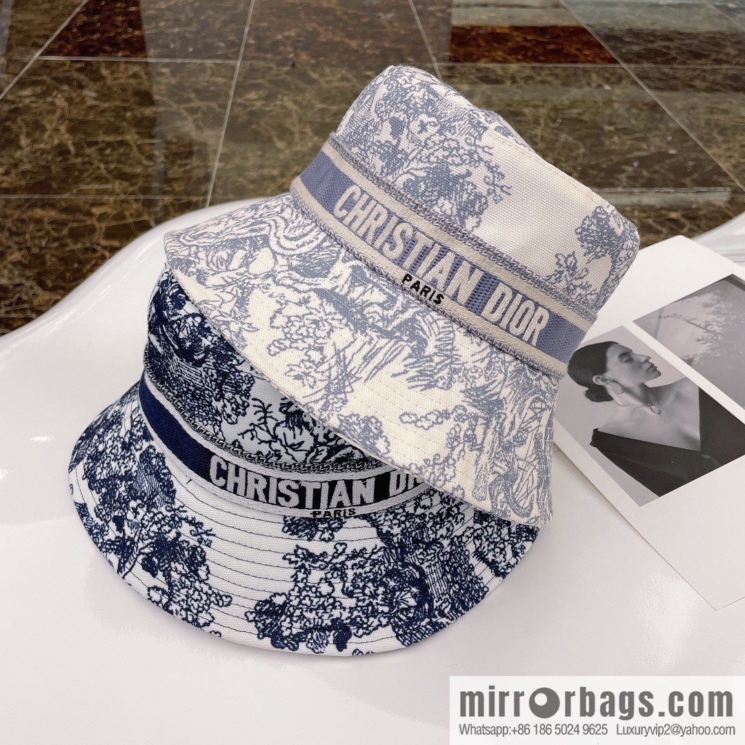 DIOR 2021 new counter synchronous printing bucket hat