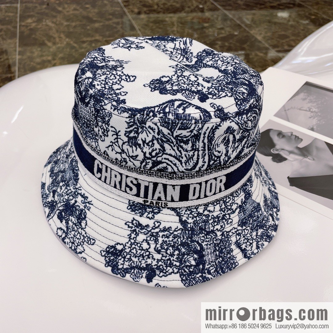 DIOR 2021 new counter synchronous printing bucket hat