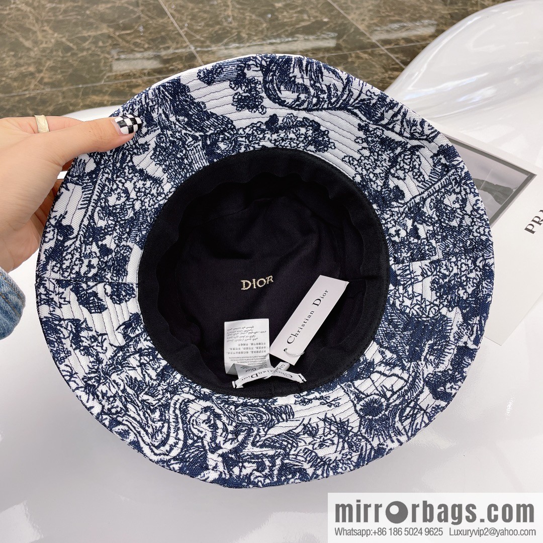 DIOR 2021 new counter synchronous printing bucket hat