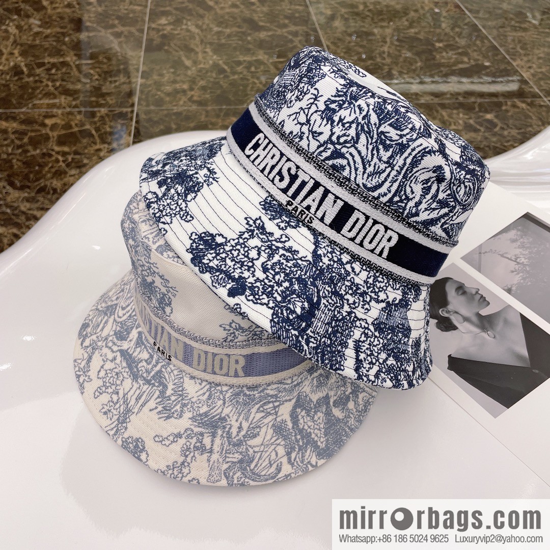 DIOR 2021 new counter synchronous printing bucket hat