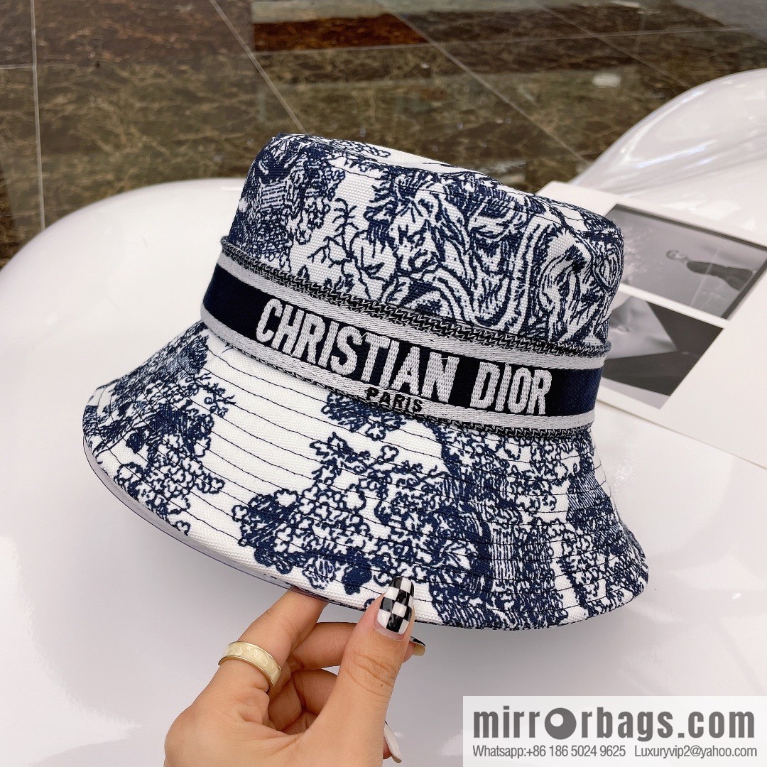 DIOR 2021 new counter synchronous printing bucket hat