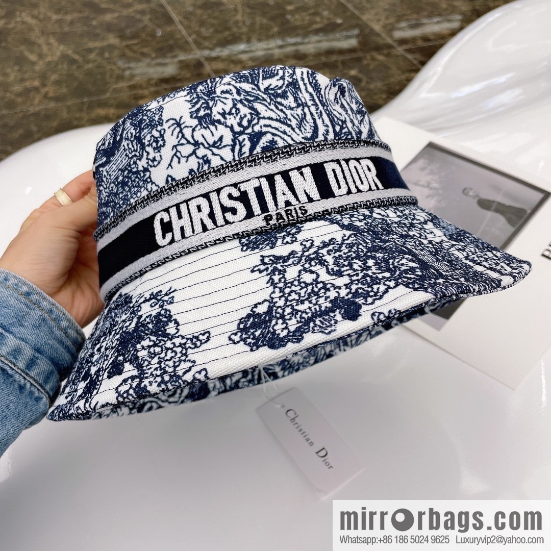 DIOR 2021 new counter synchronous printing bucket hat