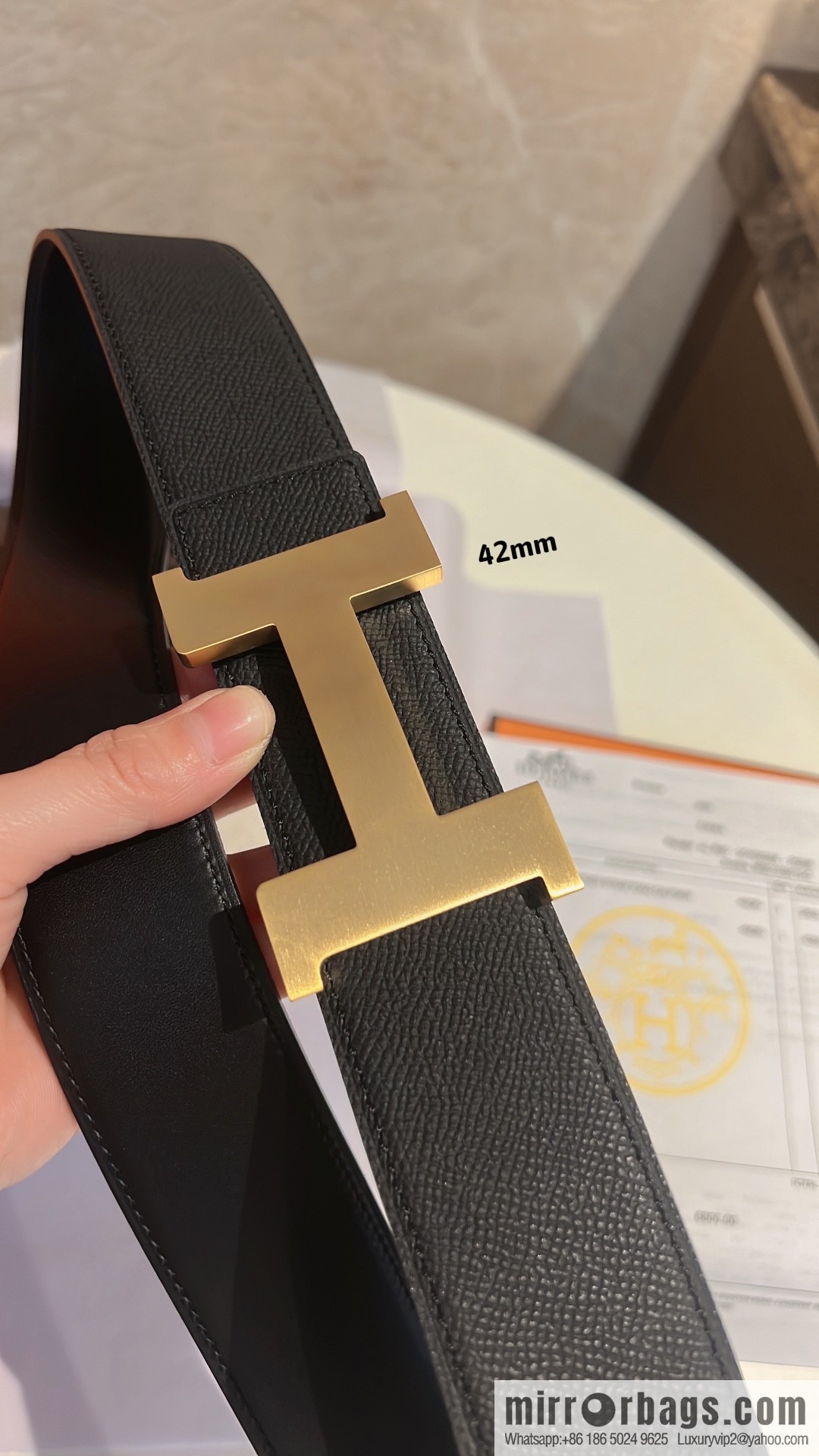 Hermes Hermes, men's belt gold silver solder joint metal buckle 42mm