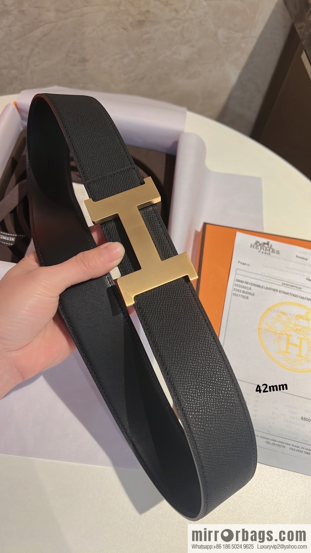 Hermes Hermes, men's belt gold silver solder joint metal buckle 42mm