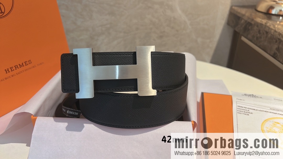 Hermes Hermes, men's belt gold silver solder joint metal buckle 42mm