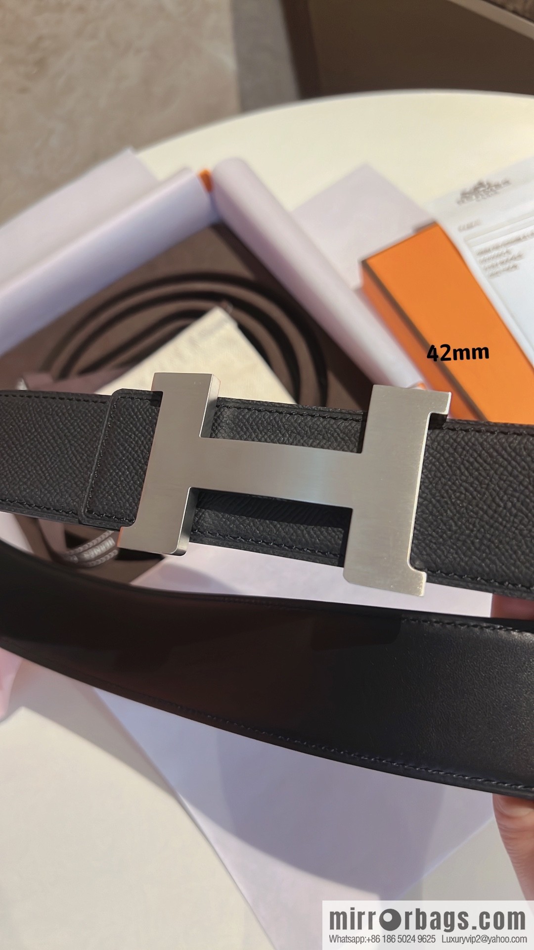 Hermes Hermes, men's belt gold silver solder joint metal buckle 42mm