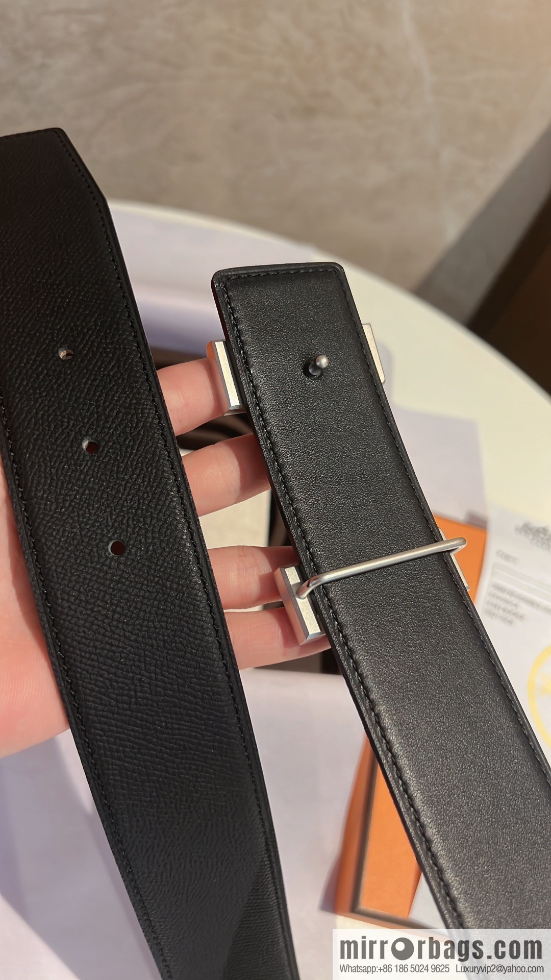 Hermes Hermes, men's belt gold silver solder joint metal buckle 42mm