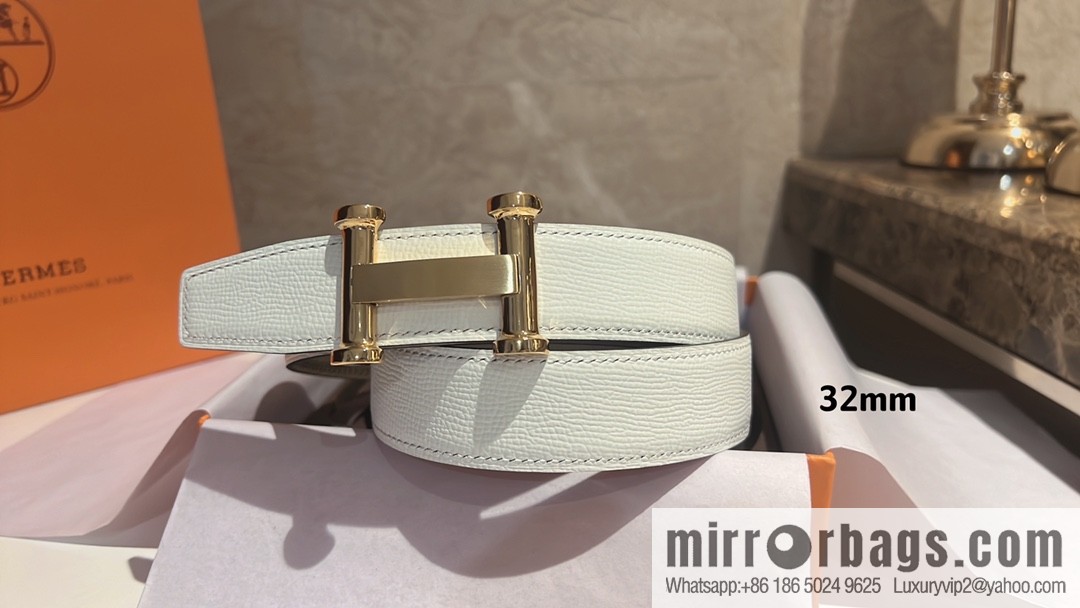 Hermès HERMES Agora Belt Buckle & Double Sided Leather Belt 32mm