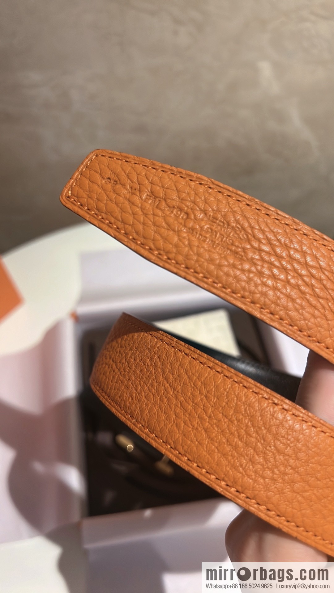 HERMES Agora Belt Buckle & Double Sided Leather Belt 32mm