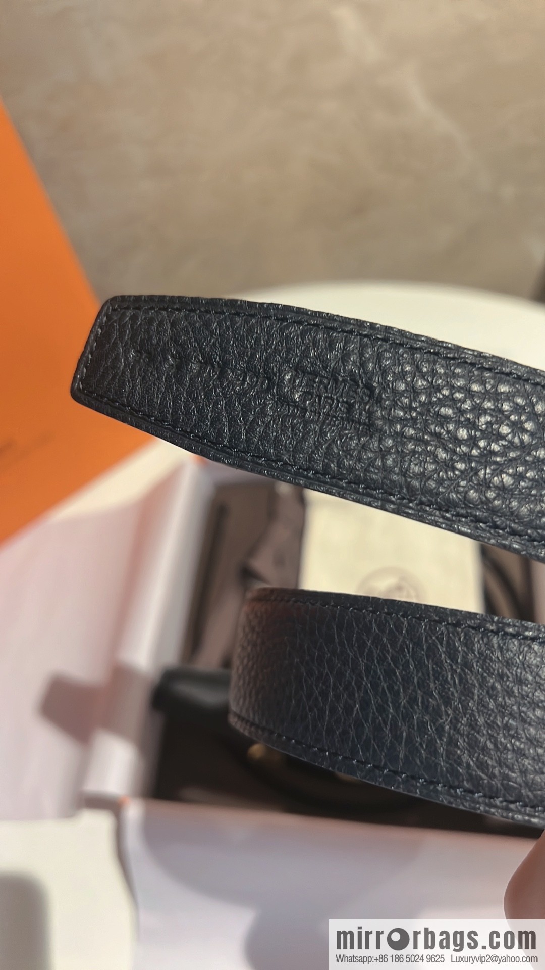 HERMES Agora Belt Buckle & Double Sided Leather Belt 32mm