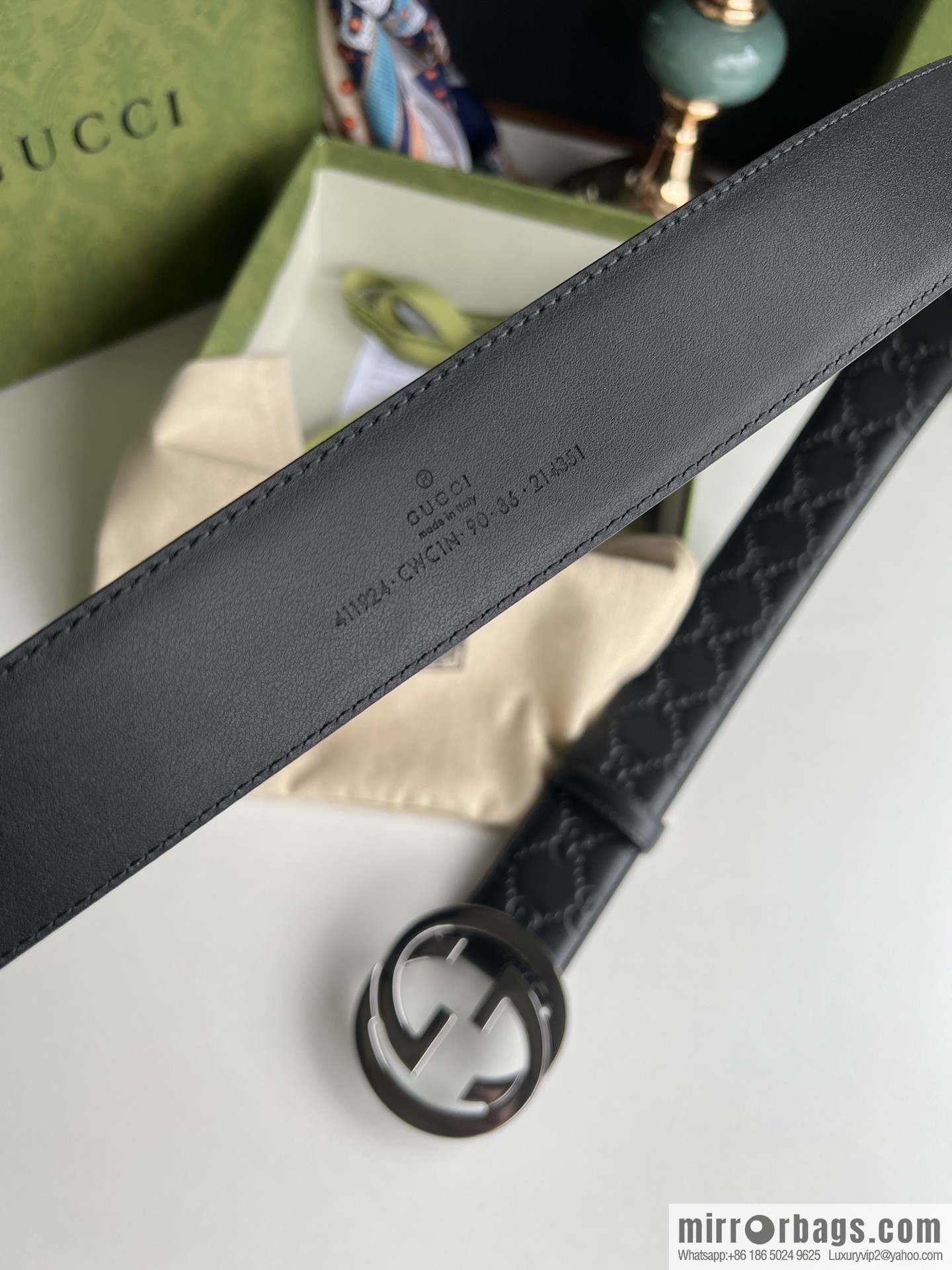 Gucci/Gucci Men's Interlocking Double G Metal Buckle Belt