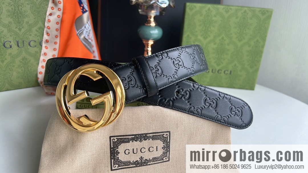 Gucci/Gucci Men's Interlocking Double G Metal Buckle Belt