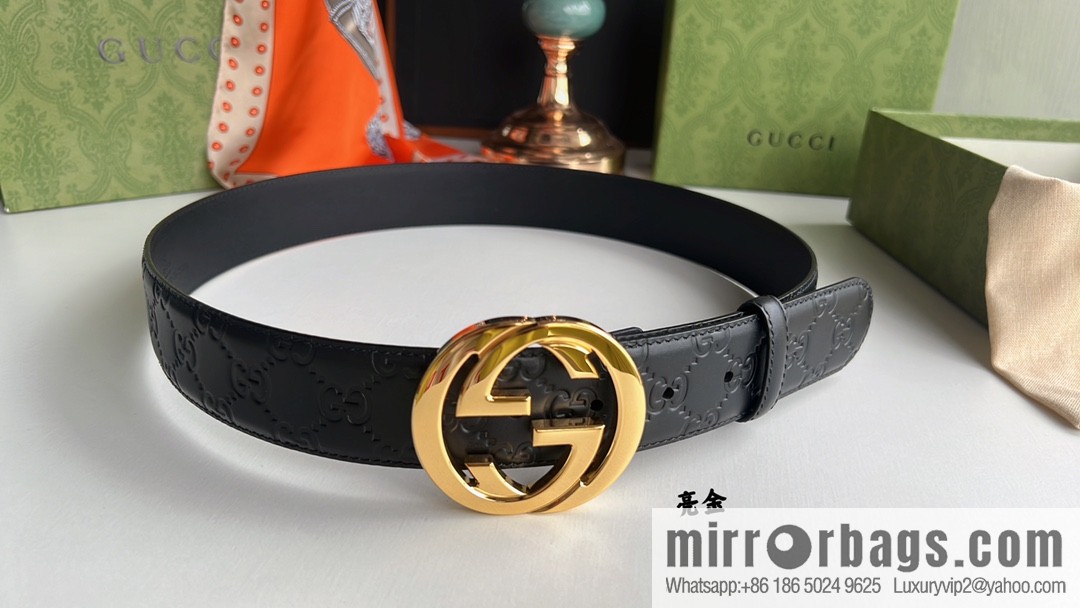 Gucci/Gucci Men's Interlocking Double G Metal Buckle Belt