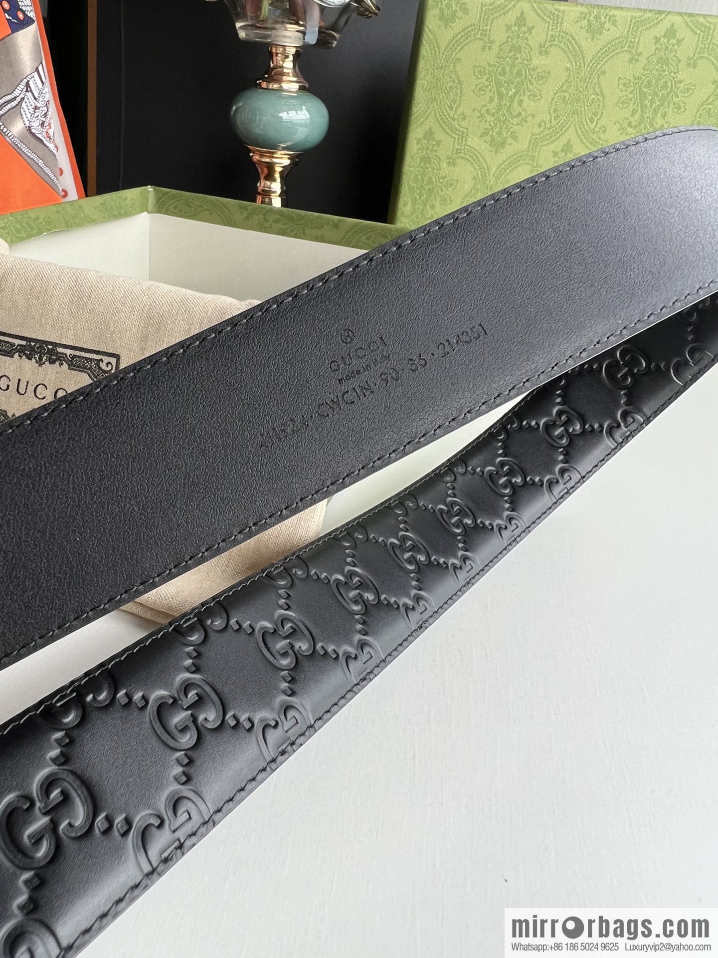 Gucci/Gucci Men's Interlocking Double G Metal Buckle Belt