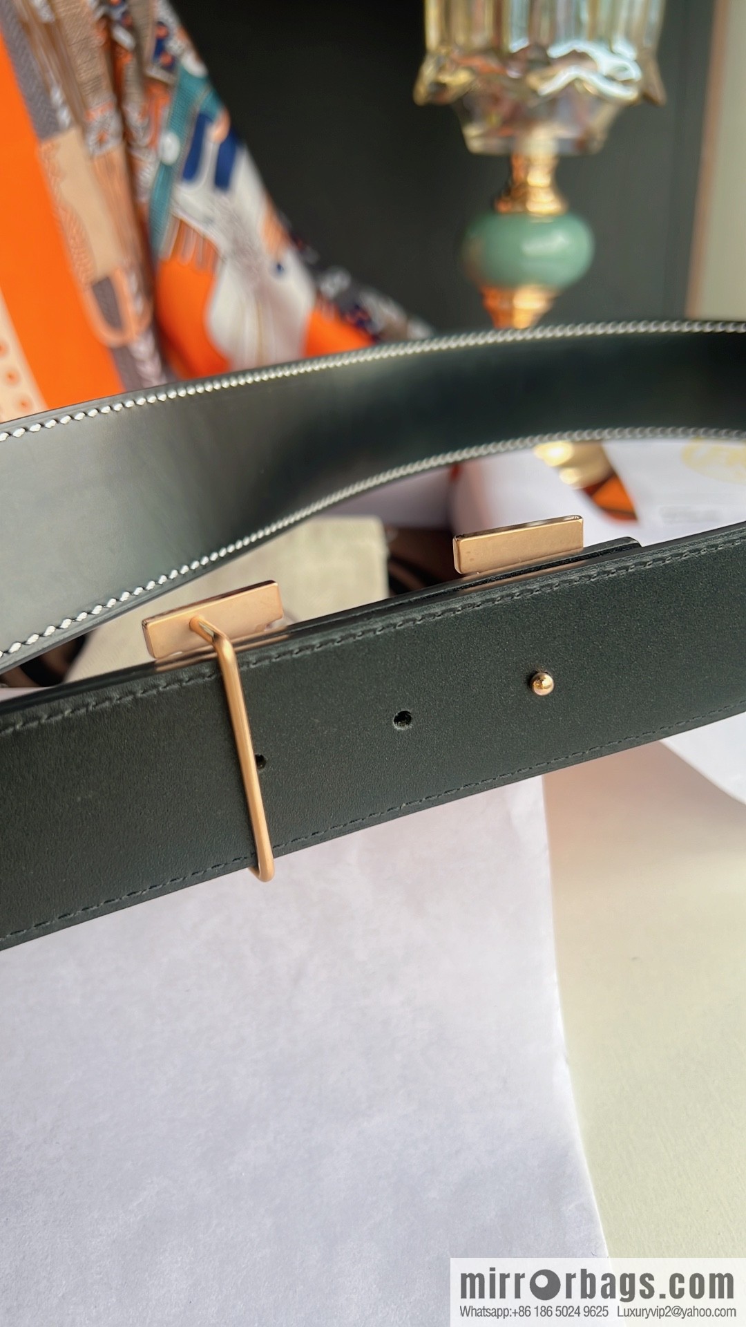 Hermes Hermes, using selected imported cowhide inlaid diamonds 3.8cm men's belt