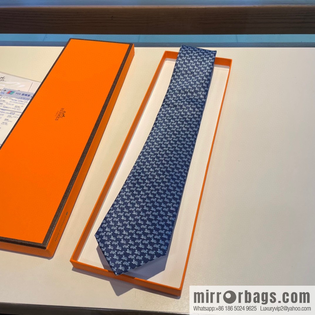 Hermes 100% Premium Twill Silk Men's Tie