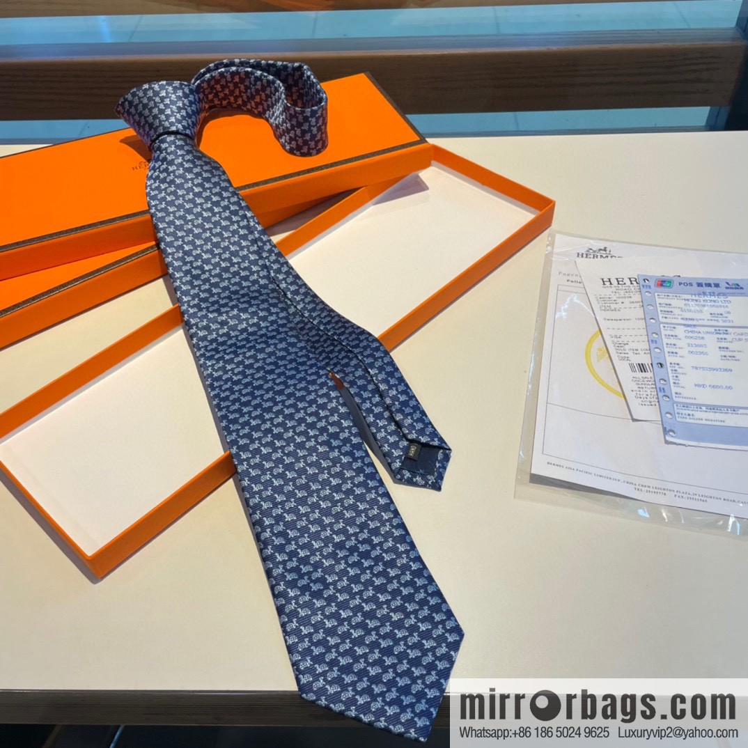 Hermes 100% Premium Twill Silk Men's Tie