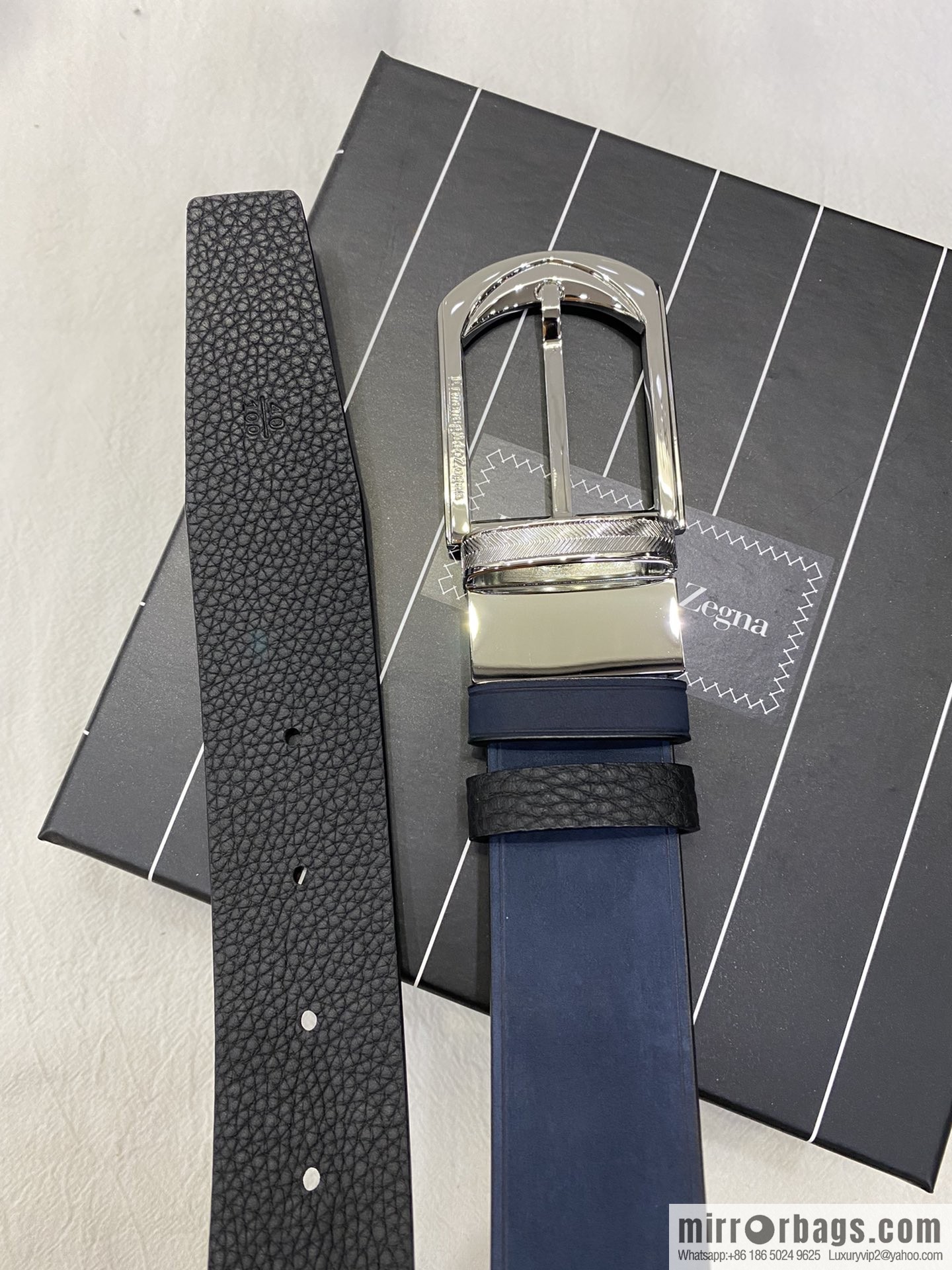 Ermengildo. Zein Zegna men's business leisure rotating pin buckle imported suede with cowhide belt 3.5cm